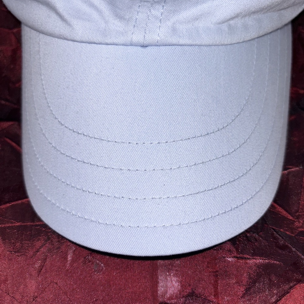 Vtg Nike Light Blue Poly/Cotton Hook & Loop Strap Silver Tag Blue Swoosh Hat/Cap - Picture 15 of 15